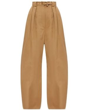 Sportmax Pleated Belted Pants - Natural
