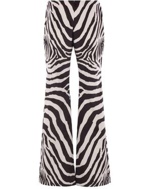 Duran Lantink Zebra-Print Flared Trousers - White