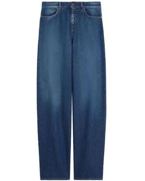 Max Mara Faded Wide-Leg Jeans - Blue