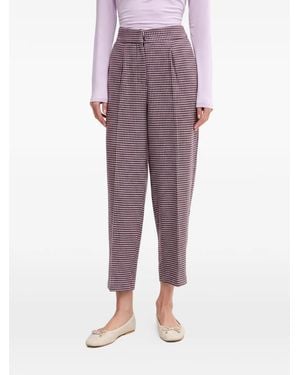 Benetton Houndstooth-Pattern Trousers - Purple