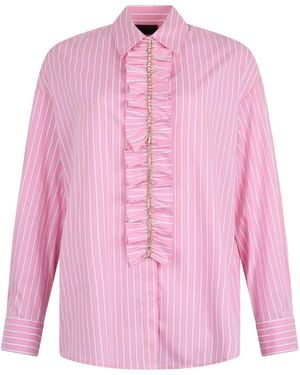 Liu Jo Ruched Striped Shirt - Pink
