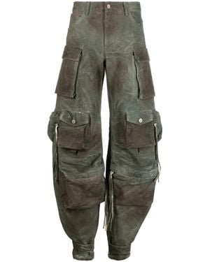 The Attico Fern Denim Cargo Jeans - Green