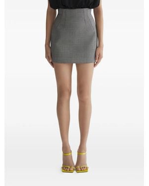 Mugler Checked Mini Skirt - Gray