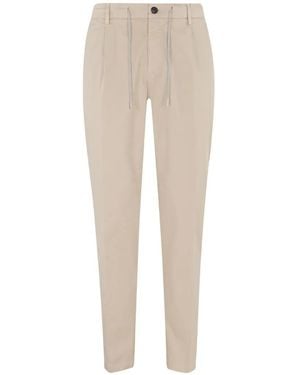 Eleventy Drawstring-Waist Trousers - Natural