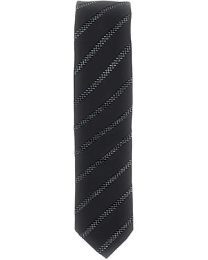 Emporio Armani Krawatte mit diagonalen Streifen - Schwarz