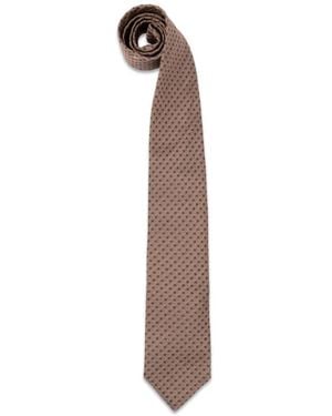 Brunello Cucinelli Geometric-Pattern Silk Tie - White
