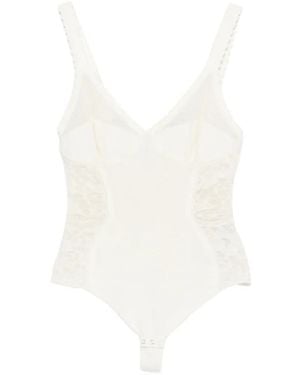 Elisabetta Franchi Lace-Panelled Sleeveless Top - White