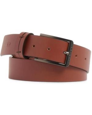 Piquadro Logo-Engraved Leather Belt - Brown