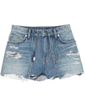 Alexander Wang Ripped Zip Shorts - Blue