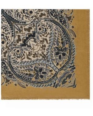 Etro Paisley-Print Stole - Metallic
