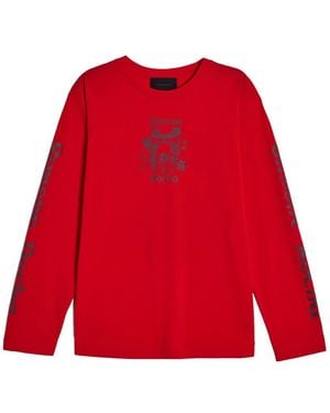 Simone Rocha Logo-Print Long-Sleeve T-Shirt - Red