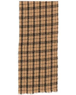 Destin Check Frayed Scarf - Natural