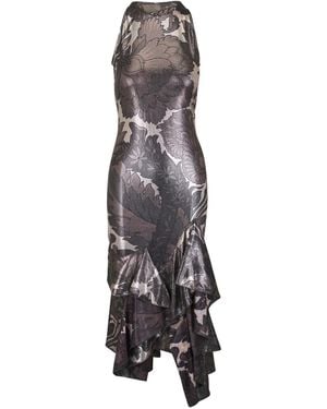 Etro Asymmetric Midi Dress - Gray
