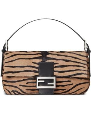 Fendi Baguette Leather Shoulder Bag - Metallic