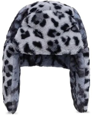 Kangol Leopard-Print Faux-Fur Trapper Hat - Blue