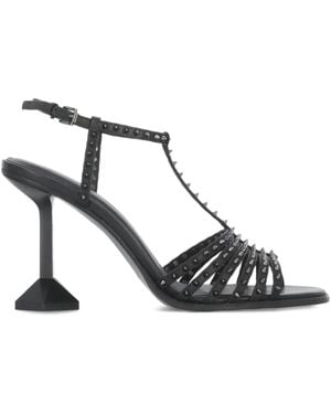 Ash Pumps Con Borchie E Cinturino Alla Caviglia 110Mm - Nero