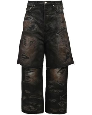 FILTH Shorts A Strati Con Effetto Vissuto - Nero