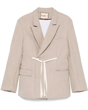 Plan C Panama Blazer - Natural
