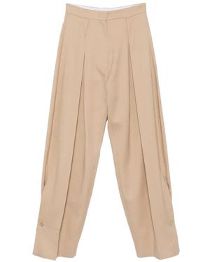 Sportmax Pleated Wide-Leg Tailored Pants - White