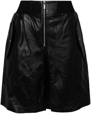 Helmut Lang Ledershorts Mit Reißverschluss - Schwarz