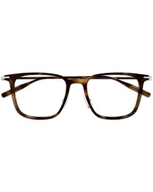 MONT BLANC EYEWEAR Lunettes De Vue Carrées À Effet Écailles De Tortue - Marron