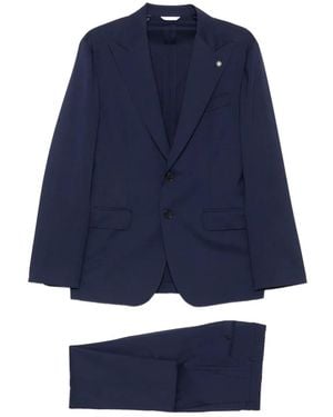 Manuel Ritz Single-Breasted Suit - Blue