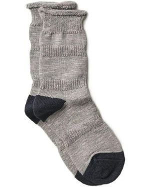 yahae Ploot Chunky-Knit Set Of Two Socks - Grey