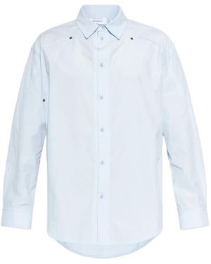 Off-White c/o Virgil Abloh Veste En Coton À Boutonnière - Blue