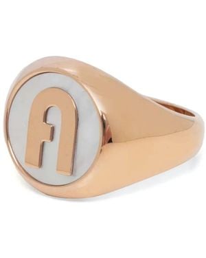 Furla Ring Mit Logo - Natur