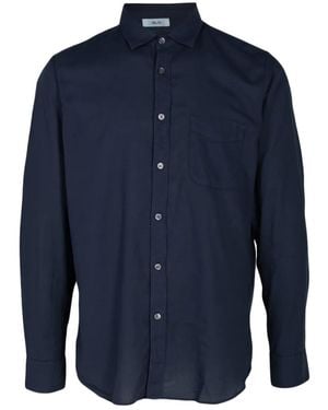 Hartford Chest-Pocket Long-Sleeve Shirt - Blue