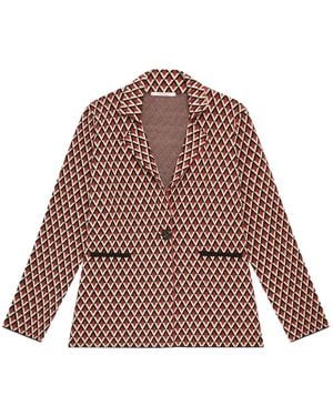 Maliparmi Jacquard-Knit Single-Breasted Blazer - Brown