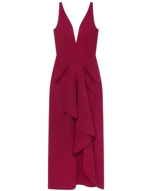 Givenchy Draped Ruffled Dress - Red