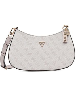 Guess Borsa A Tracolla Con Placca Logo - Grigio