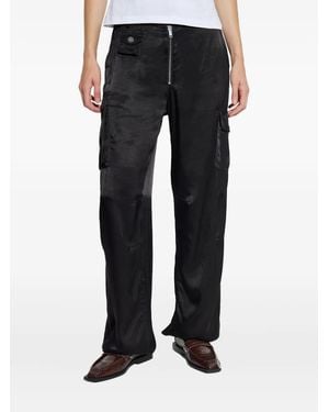 Ganni Satin Cargo Trousers - Black