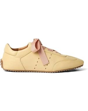 Odissi Cass Grosgrain-Lace Sneakers - Natural