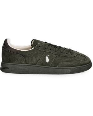 Polo Ralph Lauren Logo-Embroidered Suede Trainers - Green
