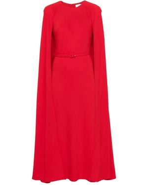 Roland Mouret Belted Cape Maxi Dress - Red