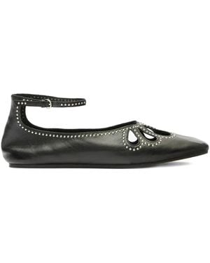 Isabel Marant Bloris Cut-Out Ballerinas - Black