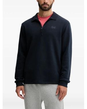 EA7 Jersey con media cremallera y logo - Azul