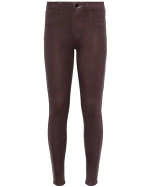 L'Agence Marguerite High-Rise Skinny Trousers - Purple