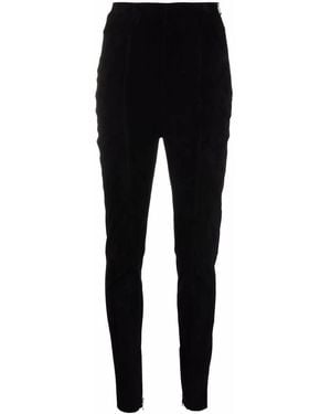 Balmain High-Waisted Corduroy-Detail Trousers - Black