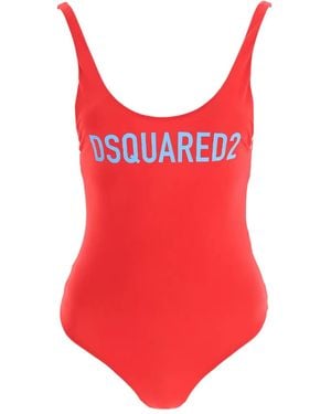 DSquared² Maillot De Bain À Logo Imprimé - Red