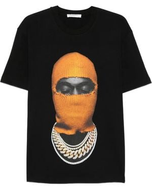 ih nom uh nit Mask-Print T-Shirt - Black