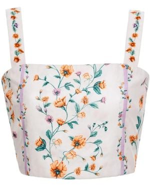 Agua Bendita Luciana Chineses Crop Top - White