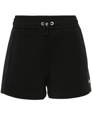 Moose Knuckles Mixmedia Logo-Plaque Shorts - Black
