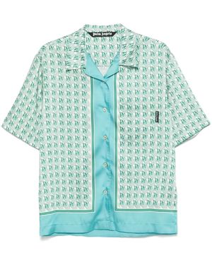 Palm Angels Camisa con monograma estampado - Azul