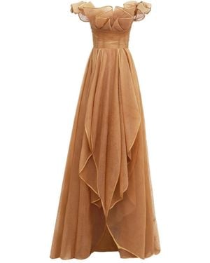 Gemy Maalouf Ruffled Gown - Brown