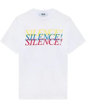 MSGM Slogan-Print T-Shirt - White
