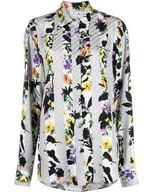 Off-White c/o Virgil Abloh Floral-Print Long-Sleeve Shirt - Grey