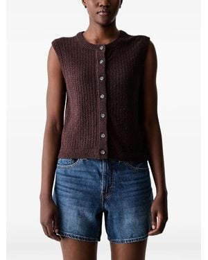 Marc O' Polo Pointelle-Knit Button-Up Cardigan - Blue